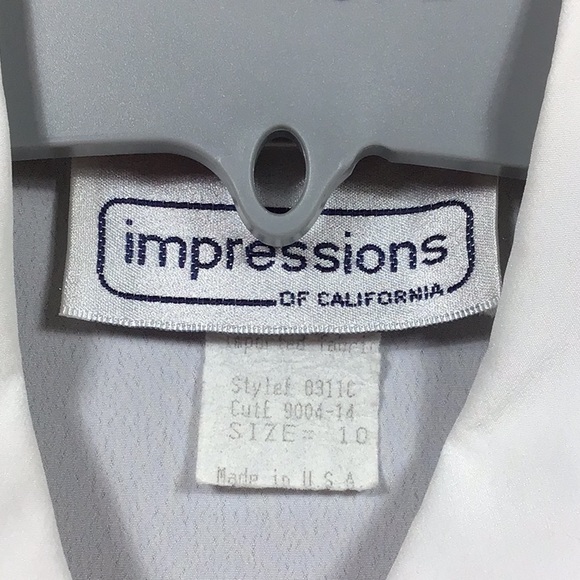 IMPRESSIONS White Semi Sheer Hidden Button Placket Long Sleeve Blouse - Picture 2 of 6